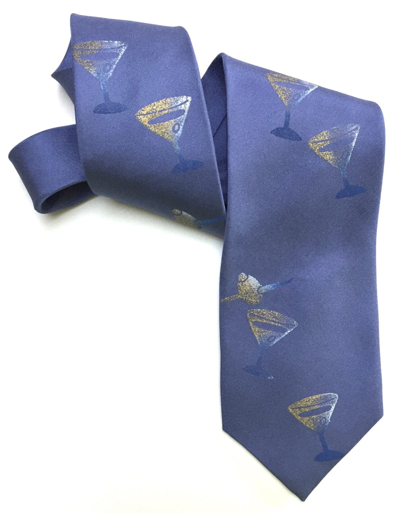 periwinkle tie with martini